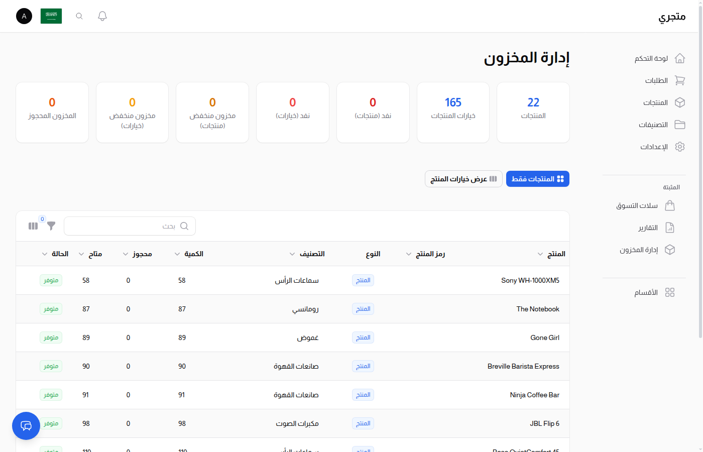 إدارة المخزون
