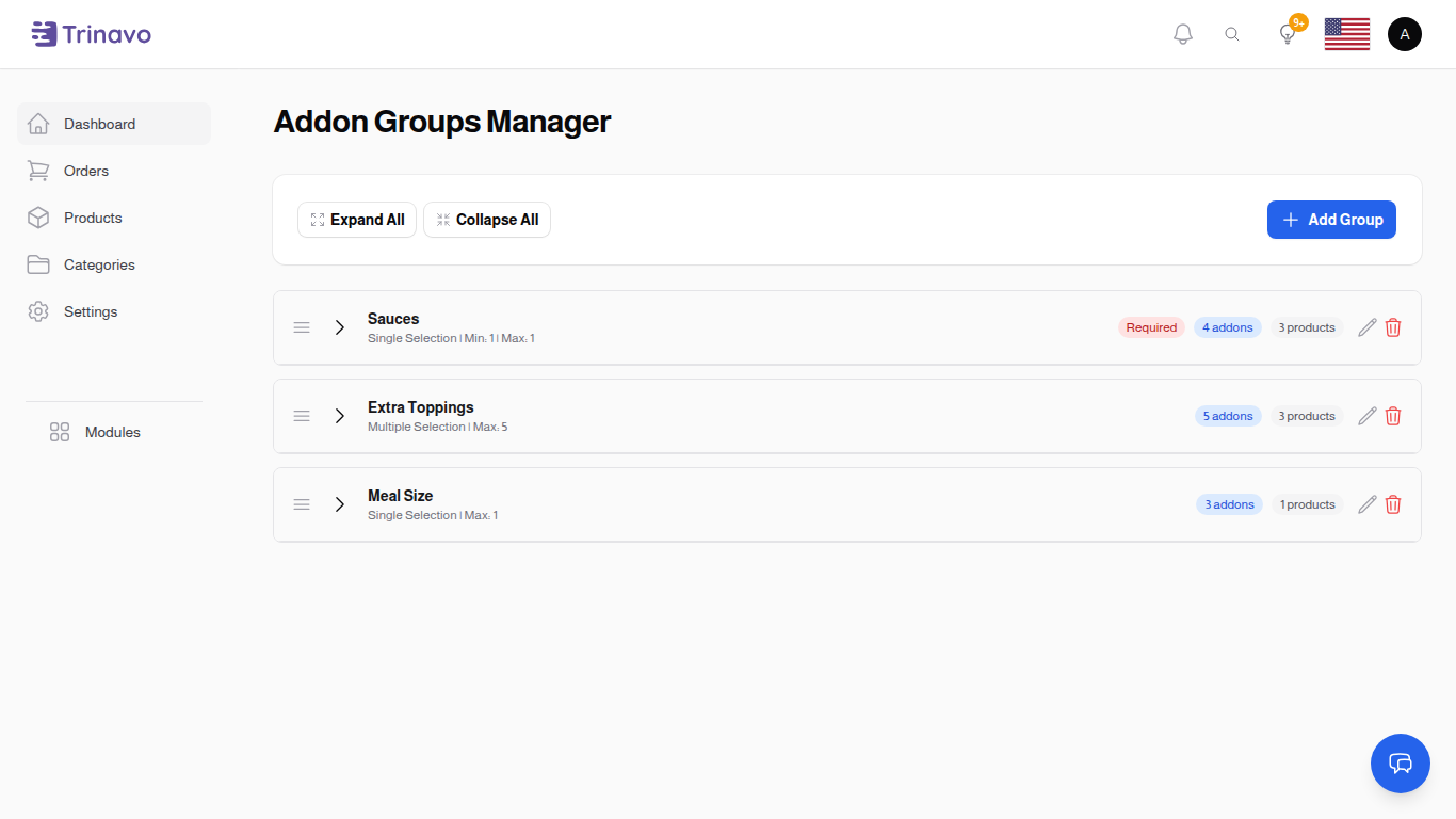 Addon Groups Manager