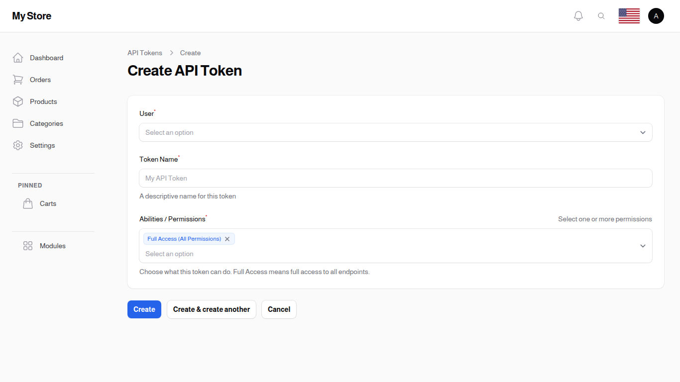 Create API Token