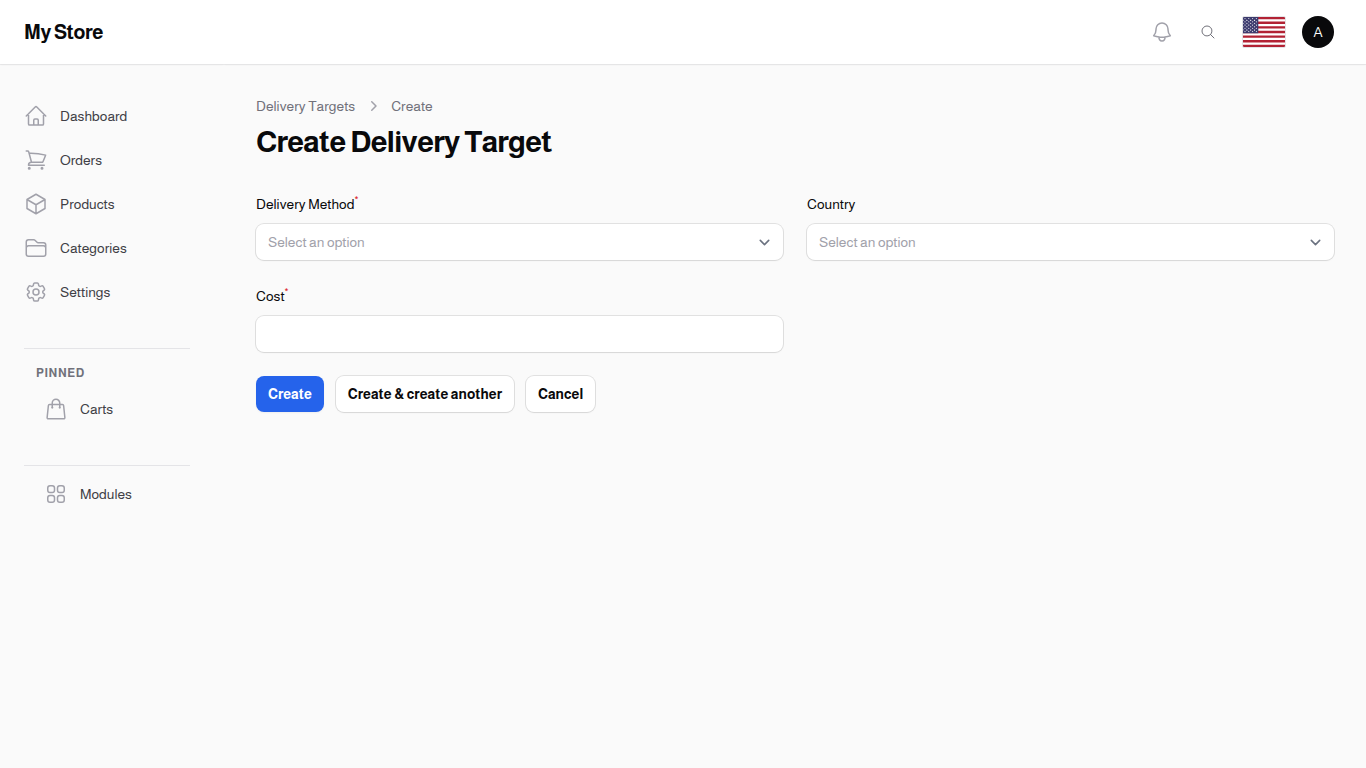 Create Delivery Target