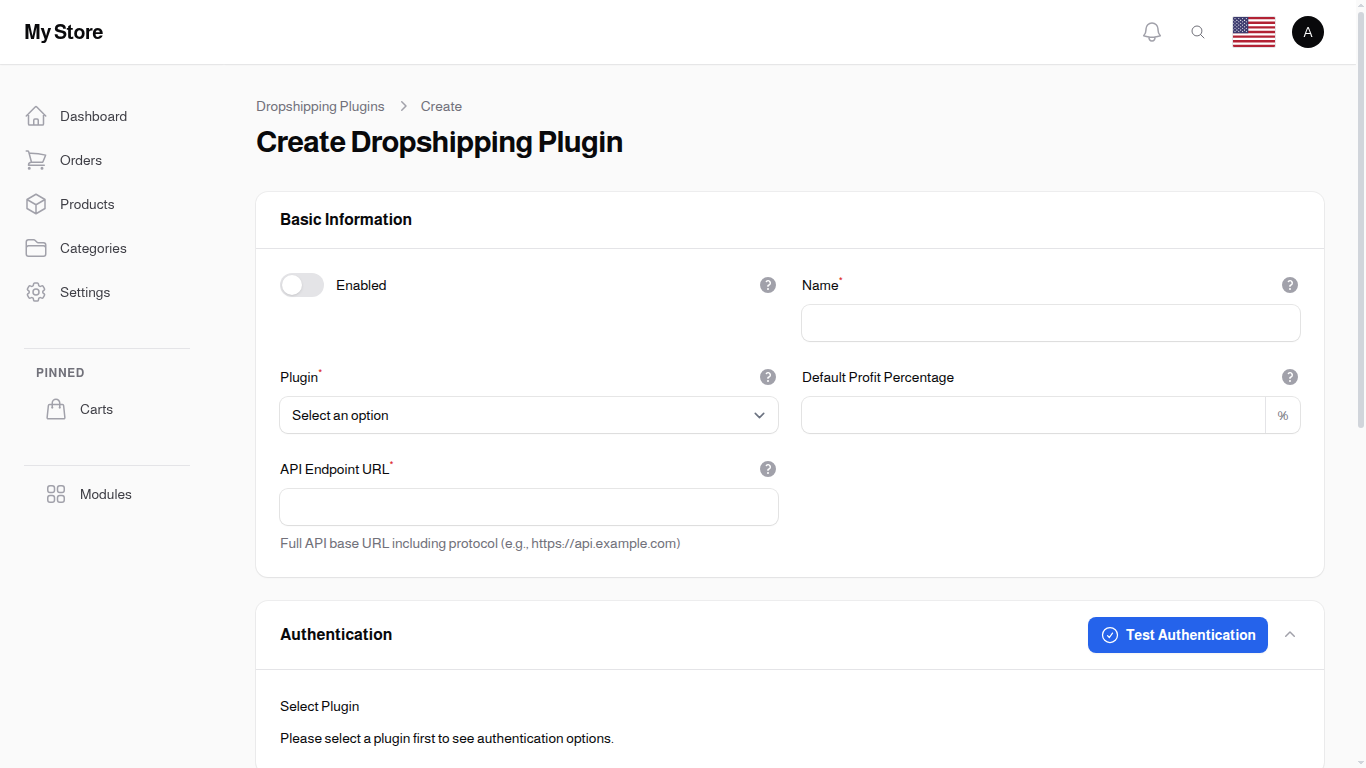 Create Dropshipping Plugin