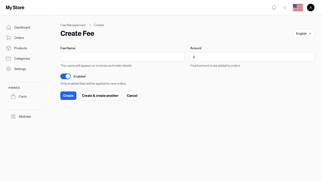 Create Fee