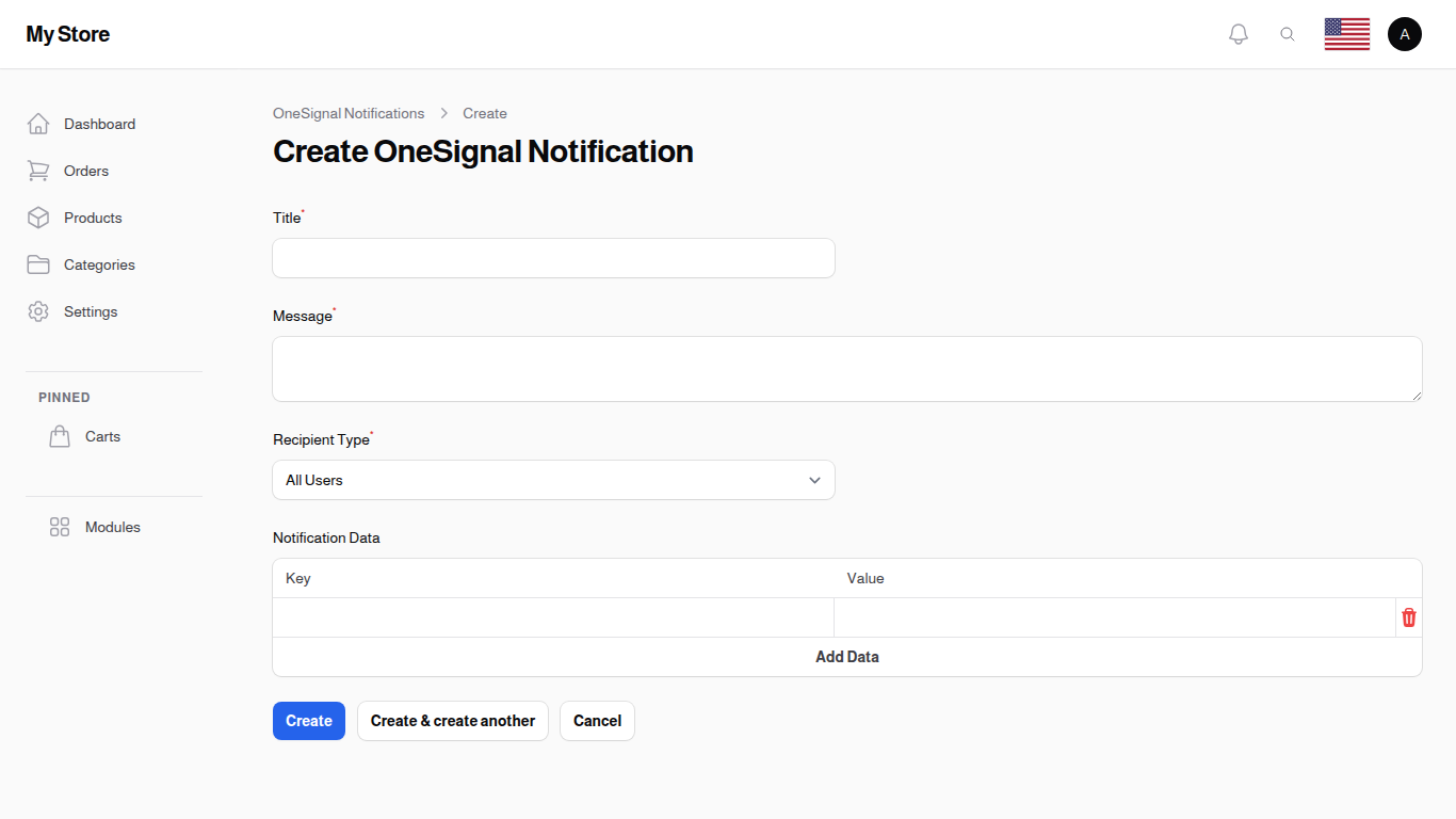 Create OneSignal Notification