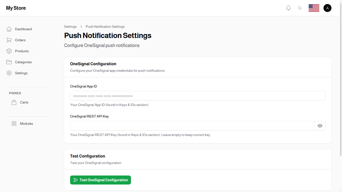 Push Notification Settings