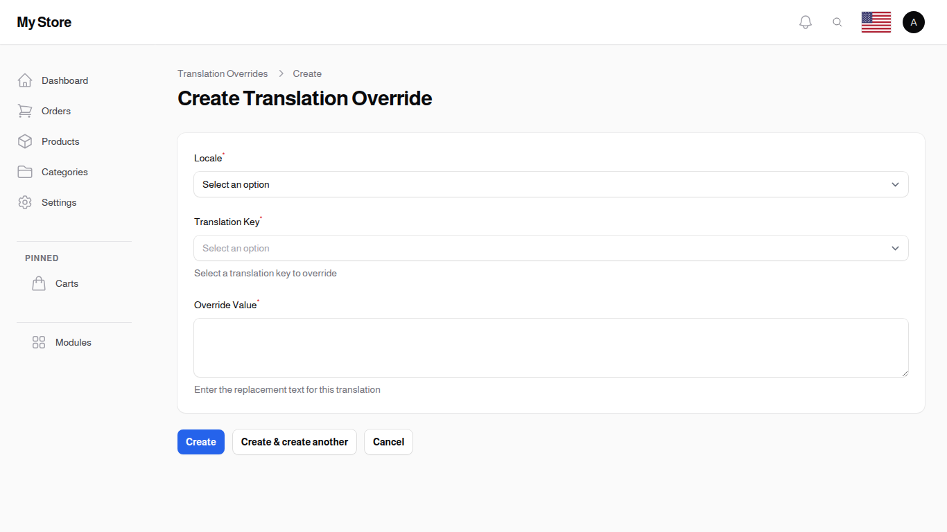 Create Translation Override